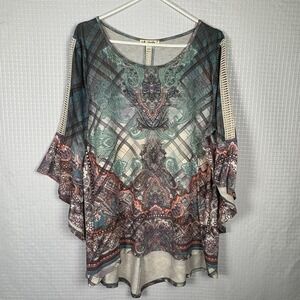 Unity Womens 1X Boho Tunic Blouse Top Festival Artsy‎ Hippie Indie Fairy Earthy
